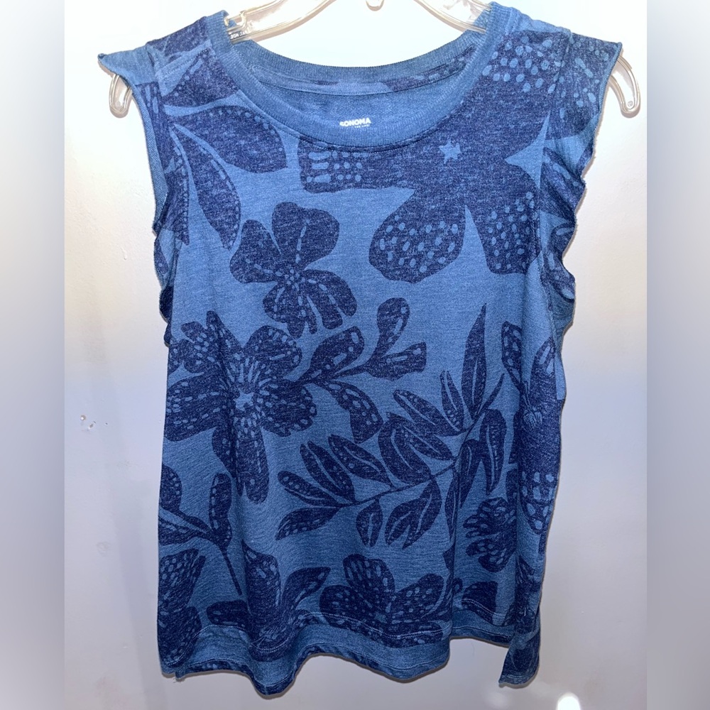 Blue Floral Women's Top
